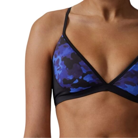 Athleta Freestyle Camo Bikini Set XL Cloud Camo Blue Strappy - Picture 2 of 14
